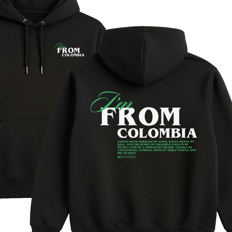 Buzo I'm From Colombia | Hoodie Algodón perchado premium con capota - Rustiko