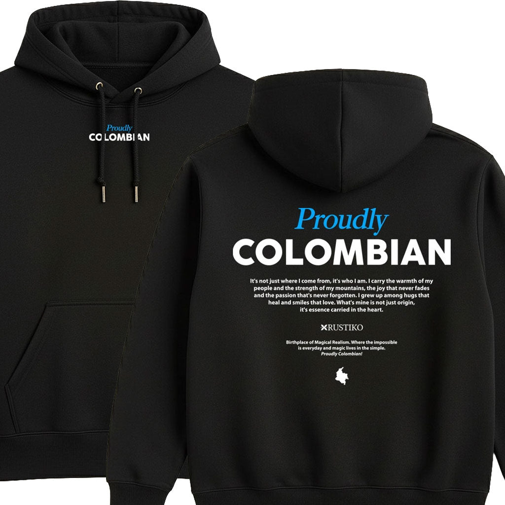 Buzo Orgullosamente colombiano | Hoodie Algodón perchado premium con capota - Rustiko