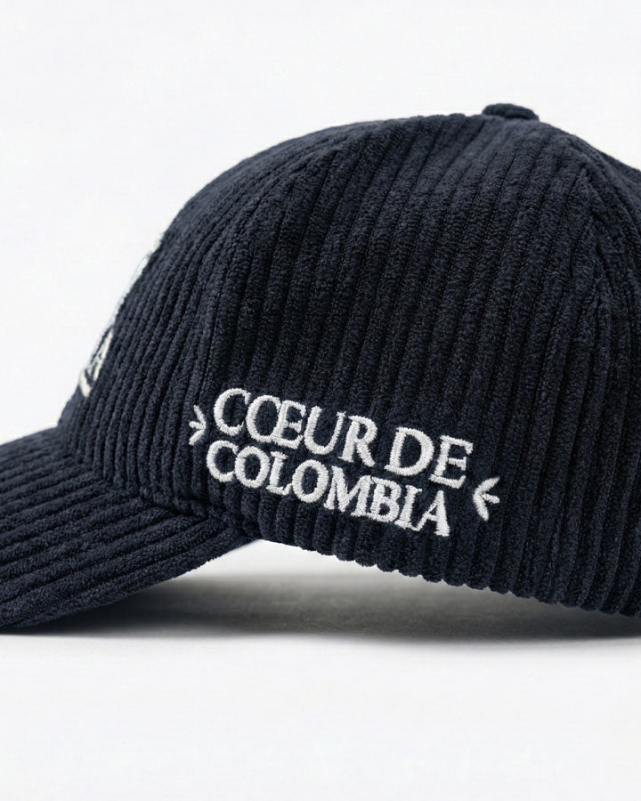 El amor Colombiano | Gorra azul de Pana con Visera Redonda - Rustiko