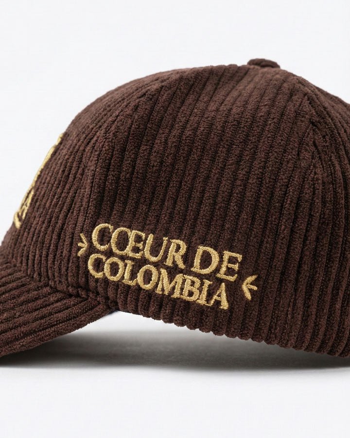 El amor Colombiano | Gorra café de Pana con Visera Redonda - Rustiko