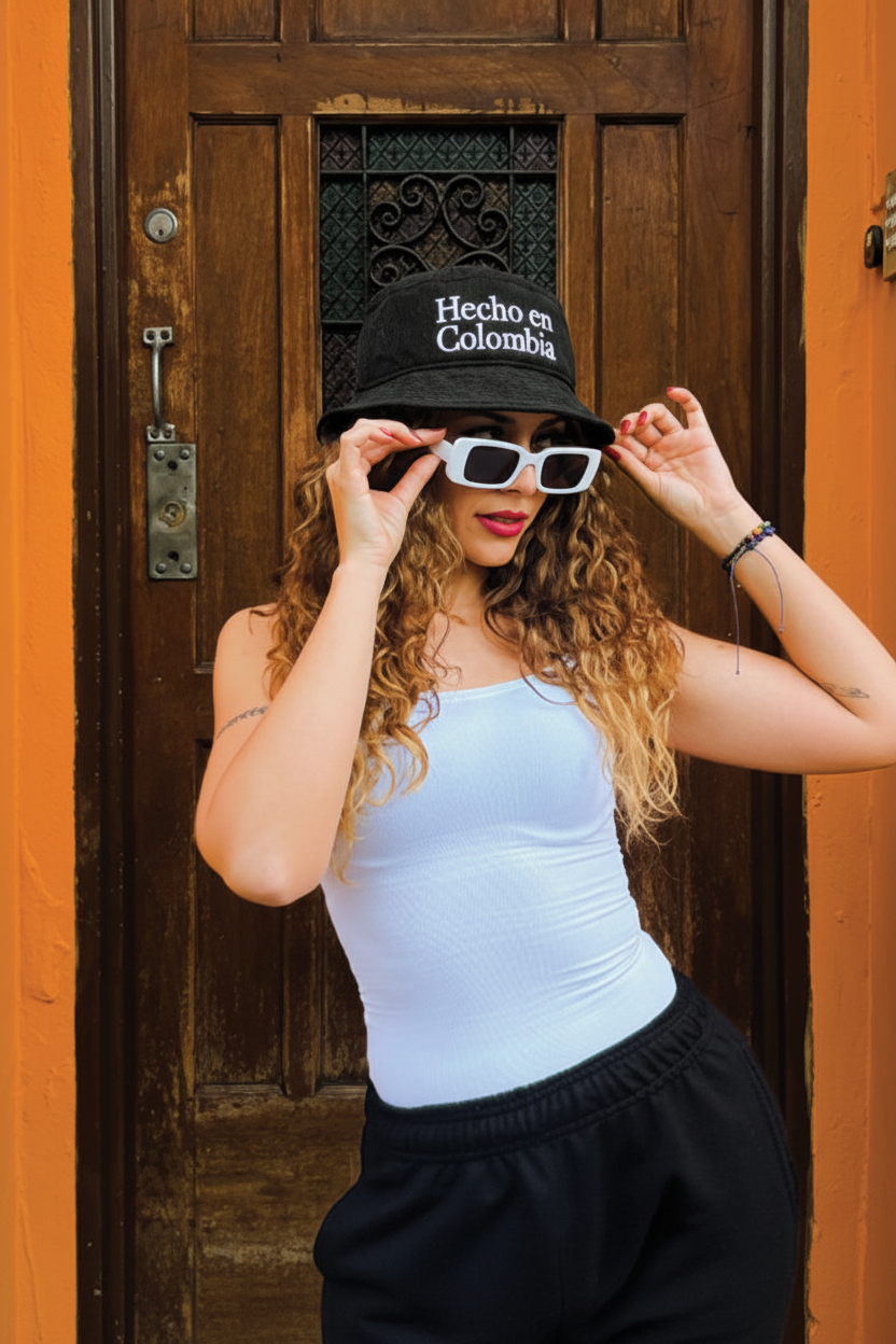 Hecho en colombia | Bucket Hat corduroy negro