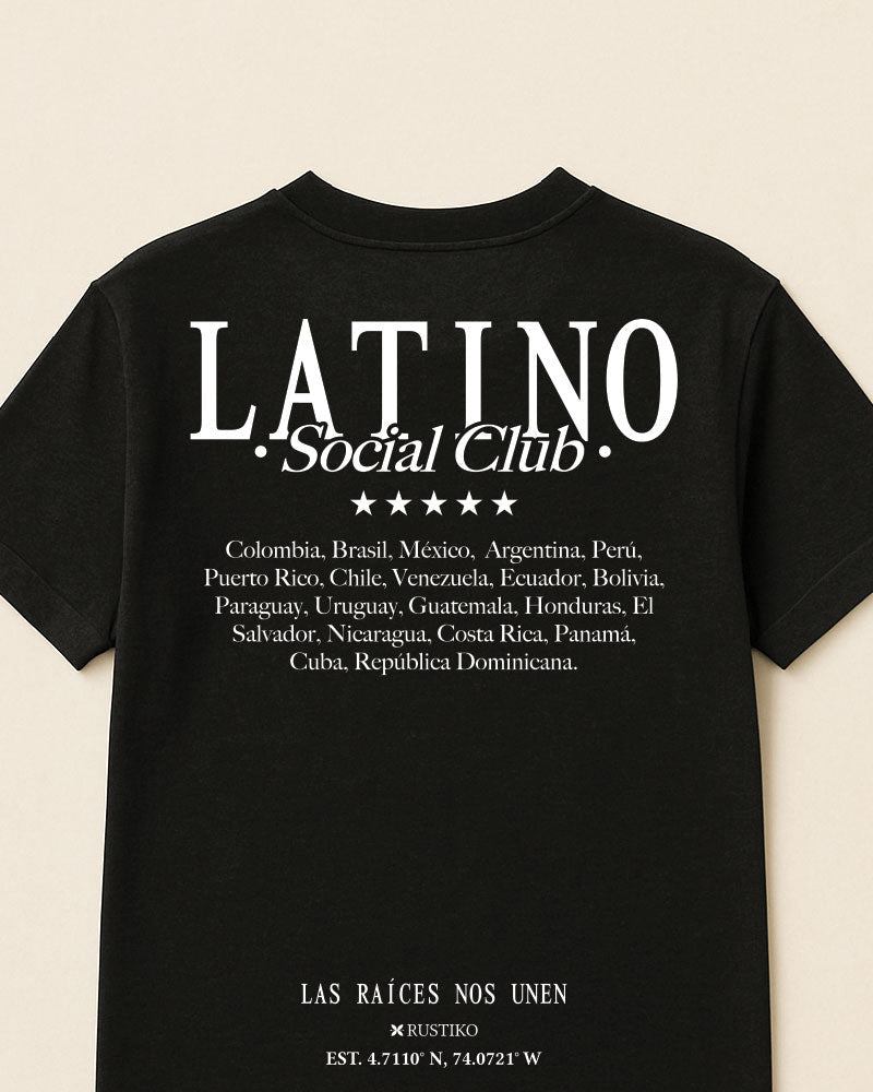 PREVENTA Latino Social Club en Relieve | Camiseta Algodón Peinado Premium Unisex - Rustiko