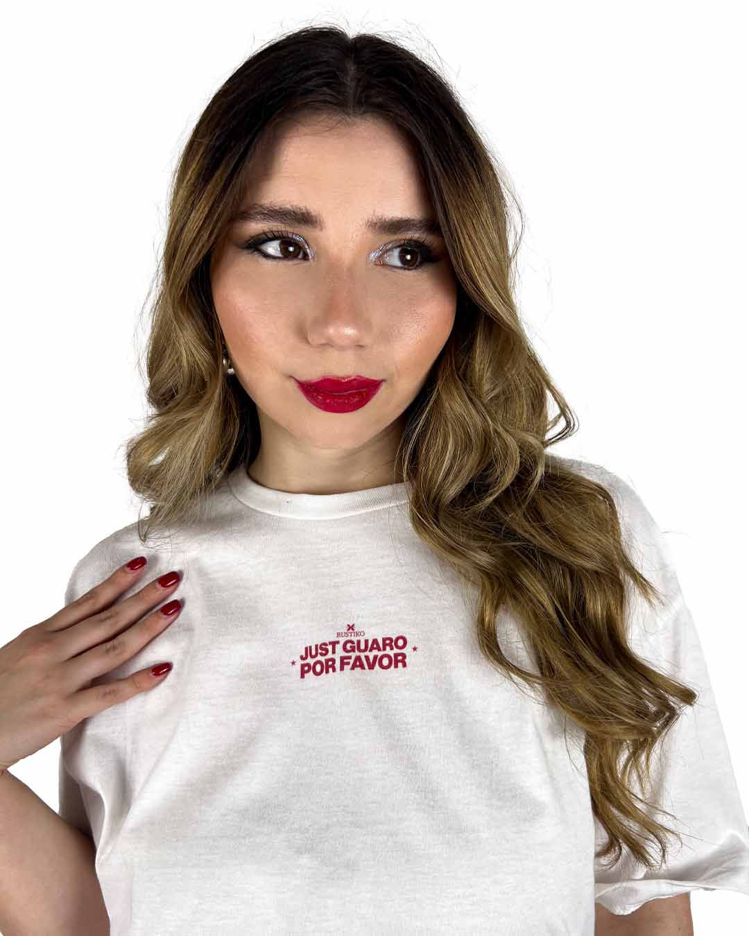 Solo buenas vibras y dos guaros por favor | Camiseta unisex color blanco - Rustiko