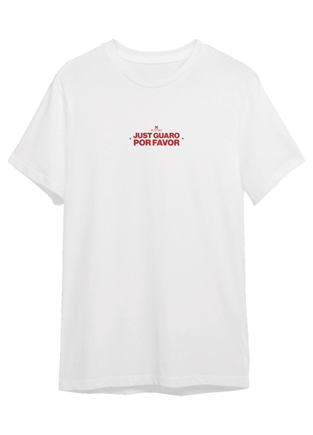 Solo buenas vibras y dos guaros por favor | Camiseta unisex color blanco - Rustiko