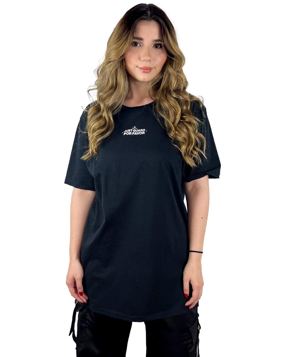 Solo buenas vibras y dos guaros por favor | Camiseta unisex color negro - Rustiko