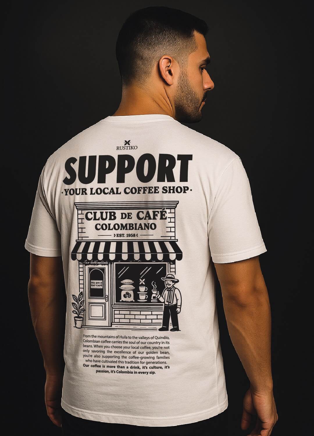 Support your local coffee shop | Camiseta Unisex - Rustiko