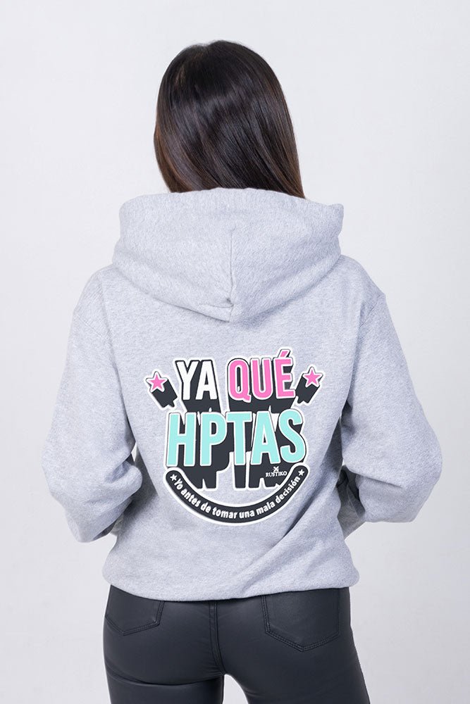 Ya qué hptas | Buzo con capota gris - Rustiko