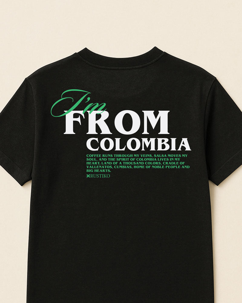 I'm from Colombia Estampado en relieve | Camiseta Unisex Algodón Peinado Premium