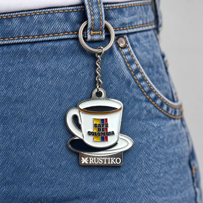 Colombian coffee keychain