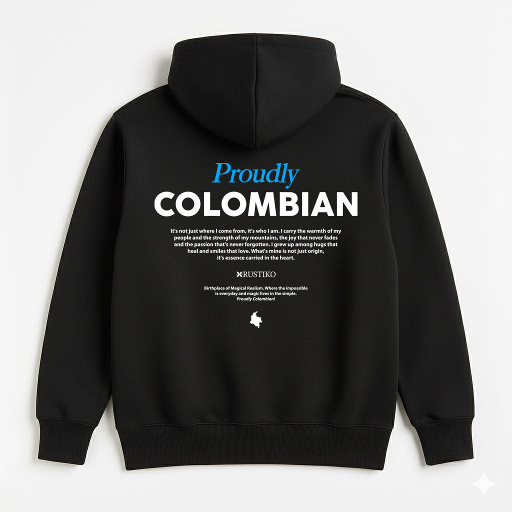 Buzo Orgullosamente colombiano | Hoodie Algodón perchado premium con capota - Rustiko