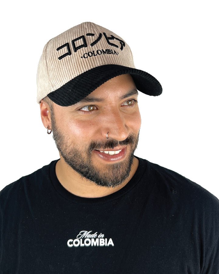 Colombia - Texto Japonés | Gorra de Pana con Visera Redonda - Rustiko
