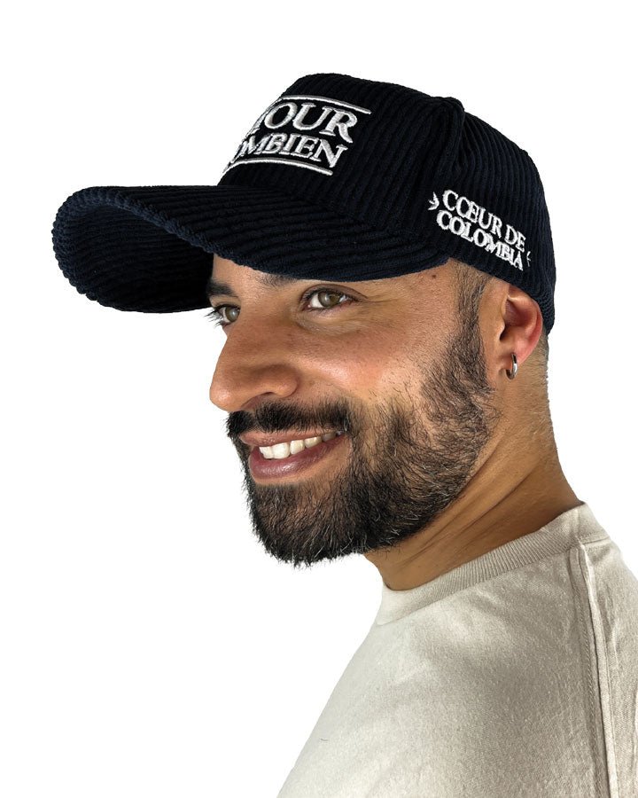 El amor Colombiano | Gorra azul de Pana con Visera Redonda - Rustiko