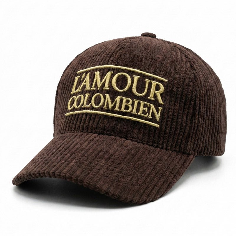 El amor Colombiano | Gorra café de Pana con Visera Redonda - Rustiko