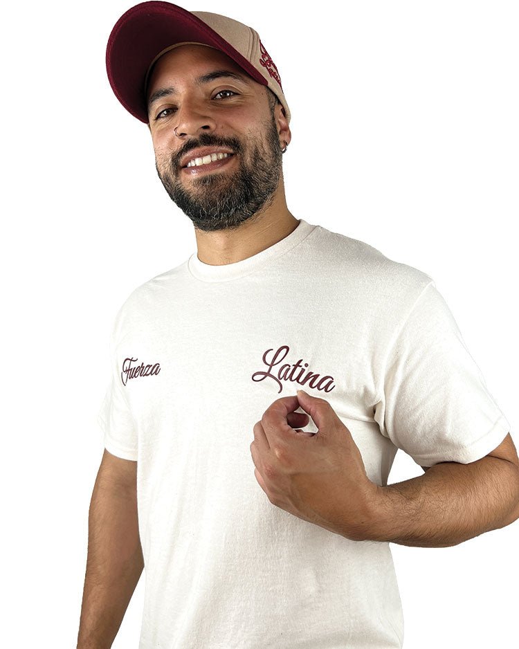 Fuerza latina | Camiseta blanca Algodón Peinado Premium Unisex - Rustiko