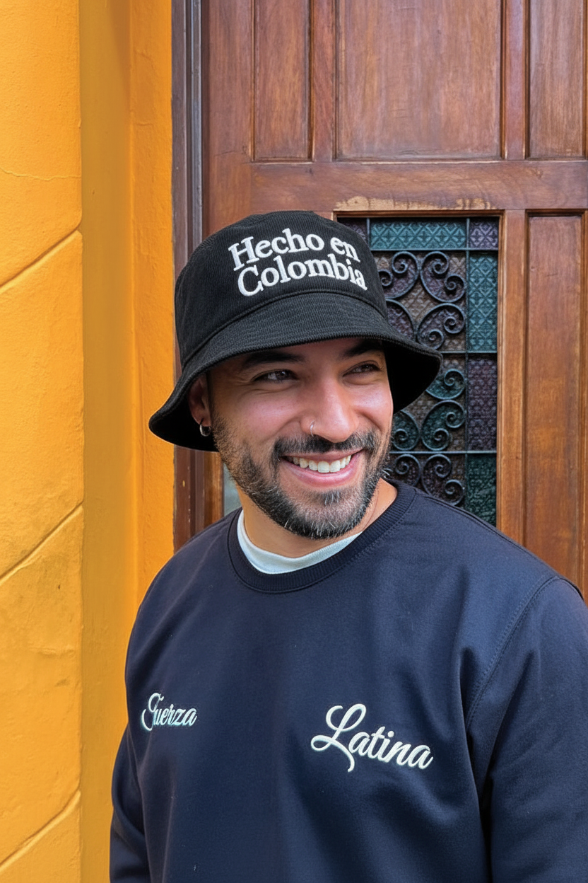 Hecho en colombia | Bucket Hat corduroy negro