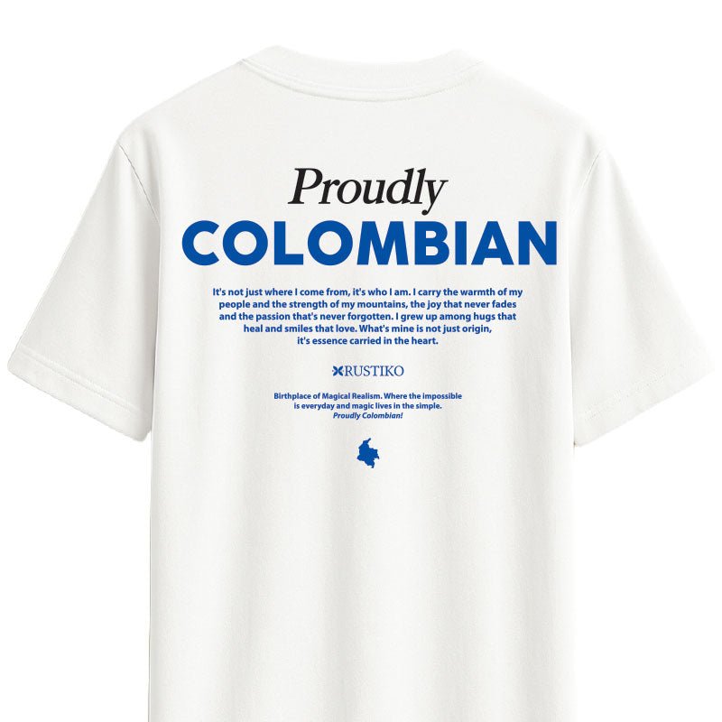 Orgullosamente colombiano | Camiseta Unisex Algodón Peinado Premium - Rustiko