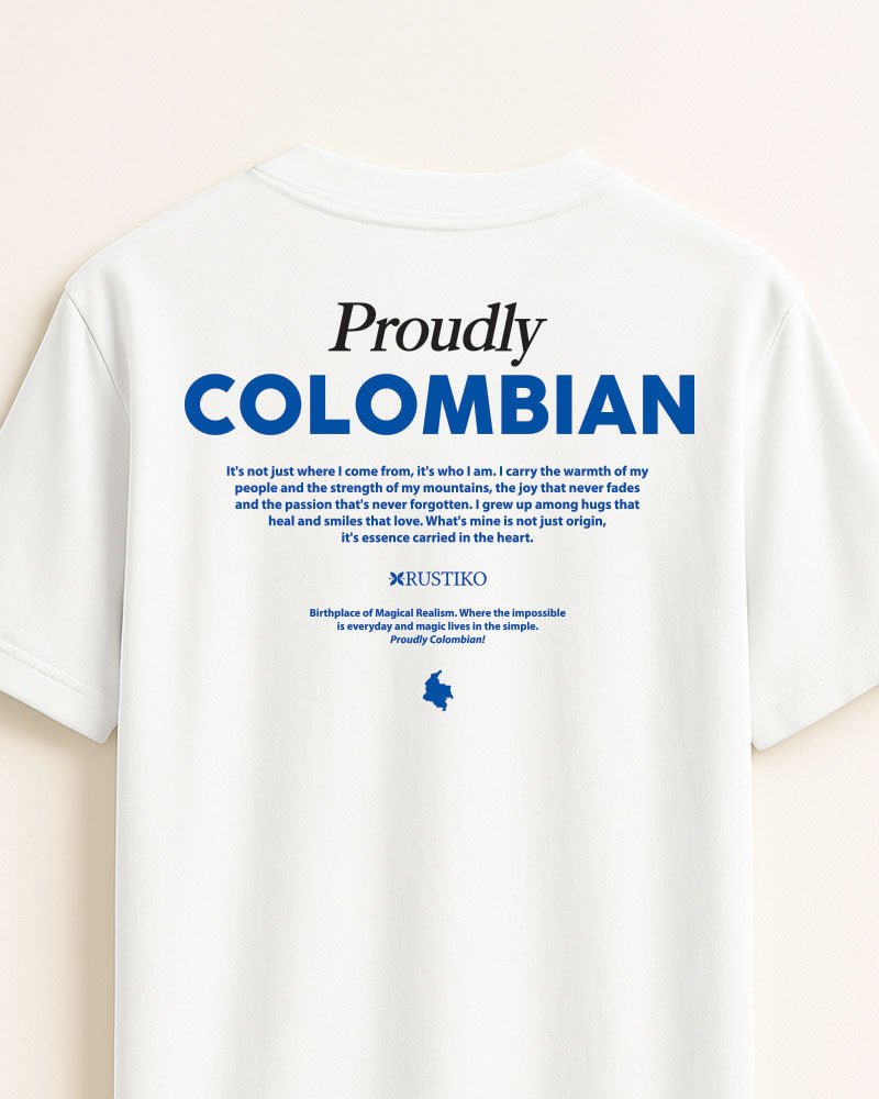 Orgullosamente colombiano | Camiseta Unisex Algodón Peinado Premium - Rustiko