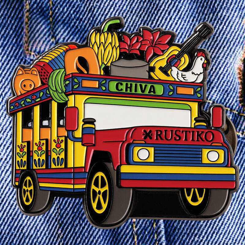 Pin Chiva colombiana 🚌💛❤️💙 - Rustiko