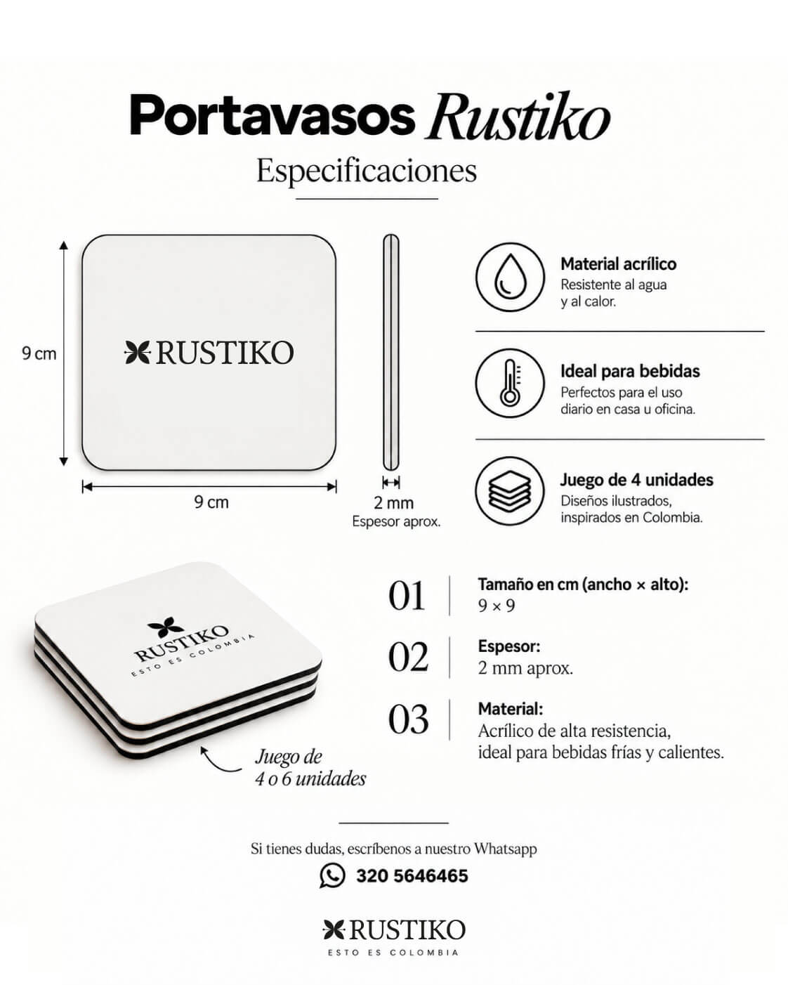 Portavasos dichos colombianos - Rustiko