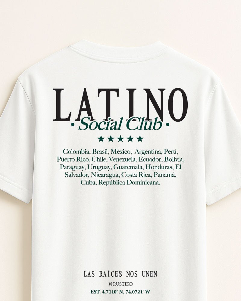 PREVENTA Latino Social Club en Relieve | Camiseta Algodón Peinado Premium Unisex - Rustiko