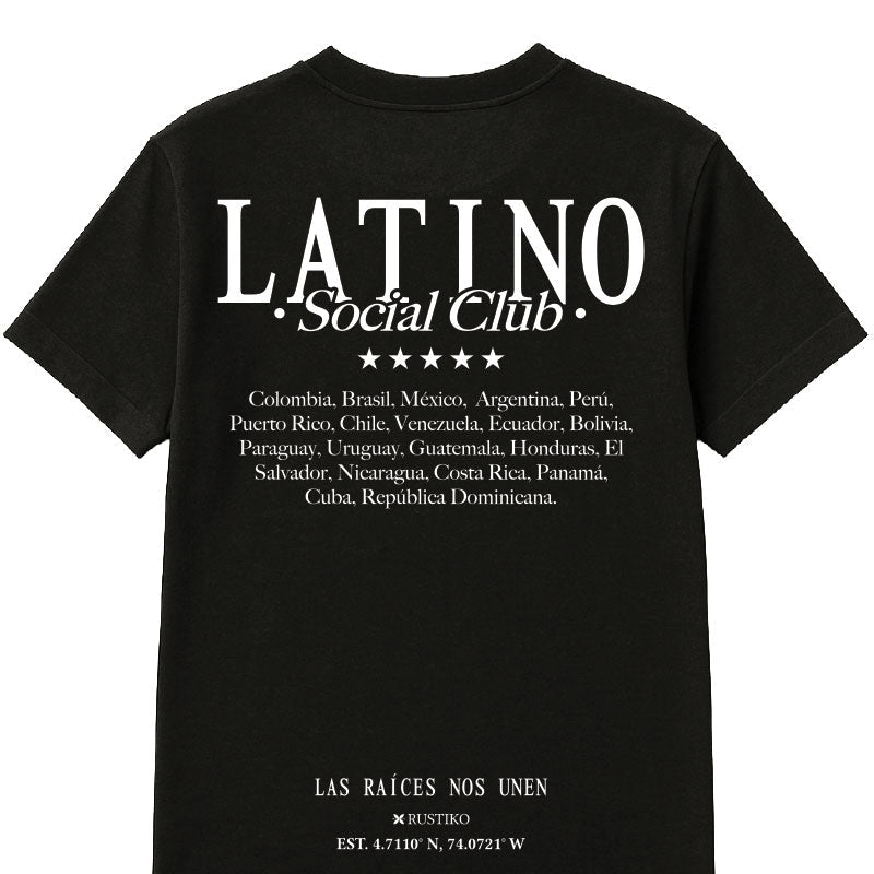PREVENTA Latino Social Club en Relieve | Camiseta Algodón Peinado Premium Unisex - Rustiko