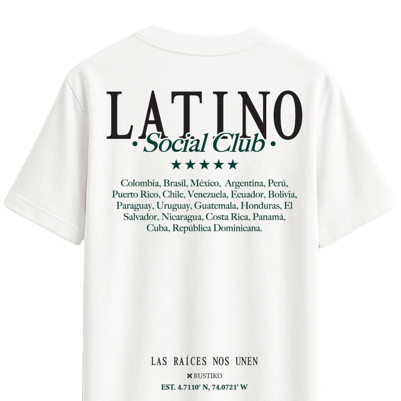 PREVENTA Latino Social Club en Relieve | Camiseta Algodón Peinado Premium Unisex - Rustiko