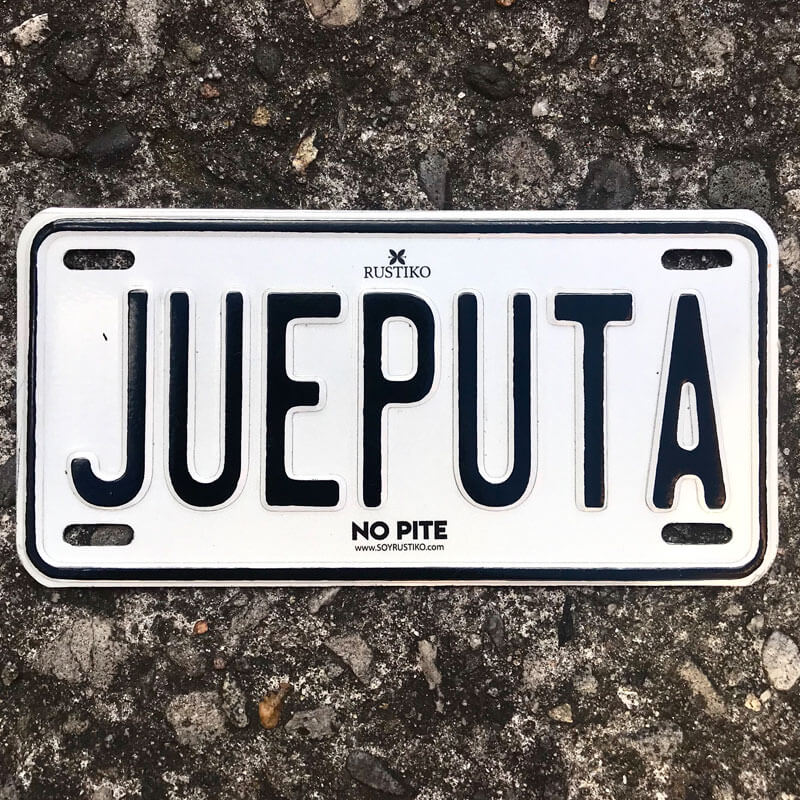 Placa de metal Jueputa no pite 🔥 - Rustiko