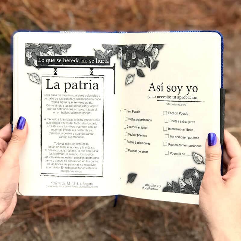 Poesía colombiana Libreta artesanal - Rustiko